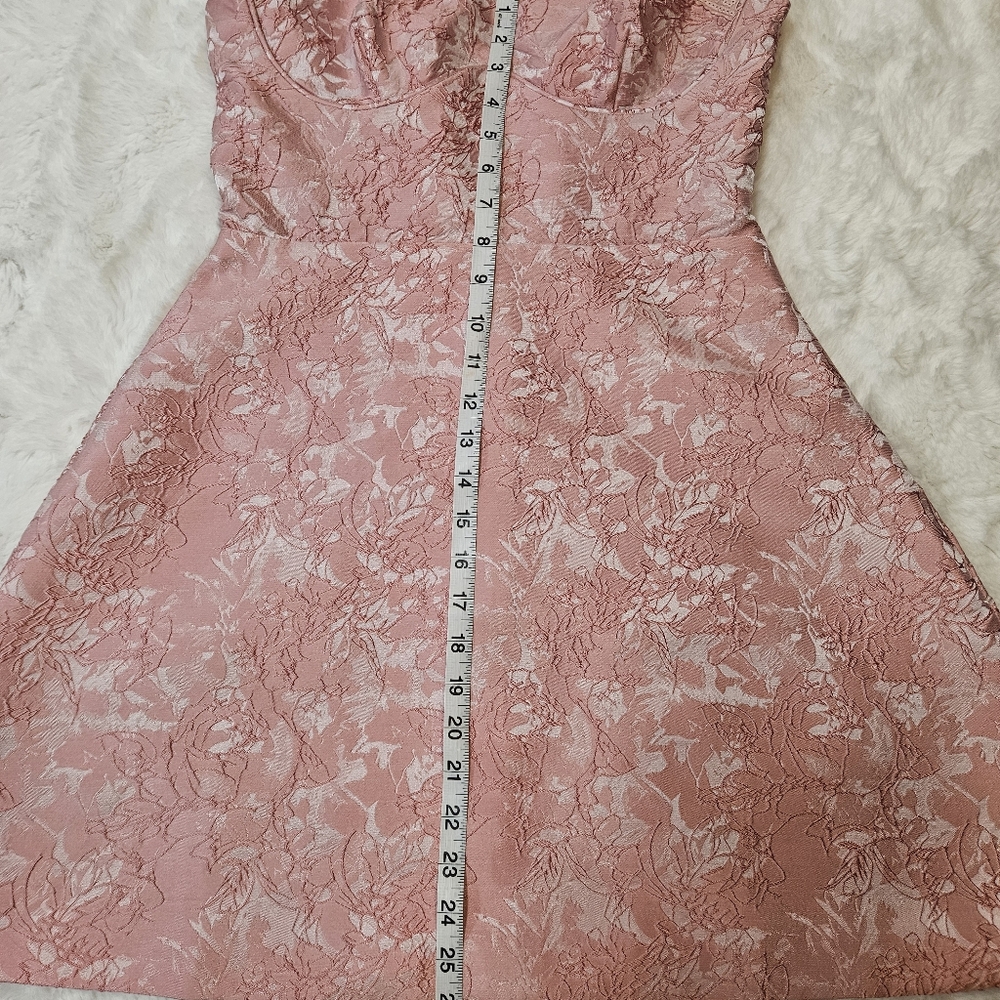 Angel Biba Kyrah Floral Lace-Up Back Mini Dress Pink (Australia) - Size M - Picture 11 of 16